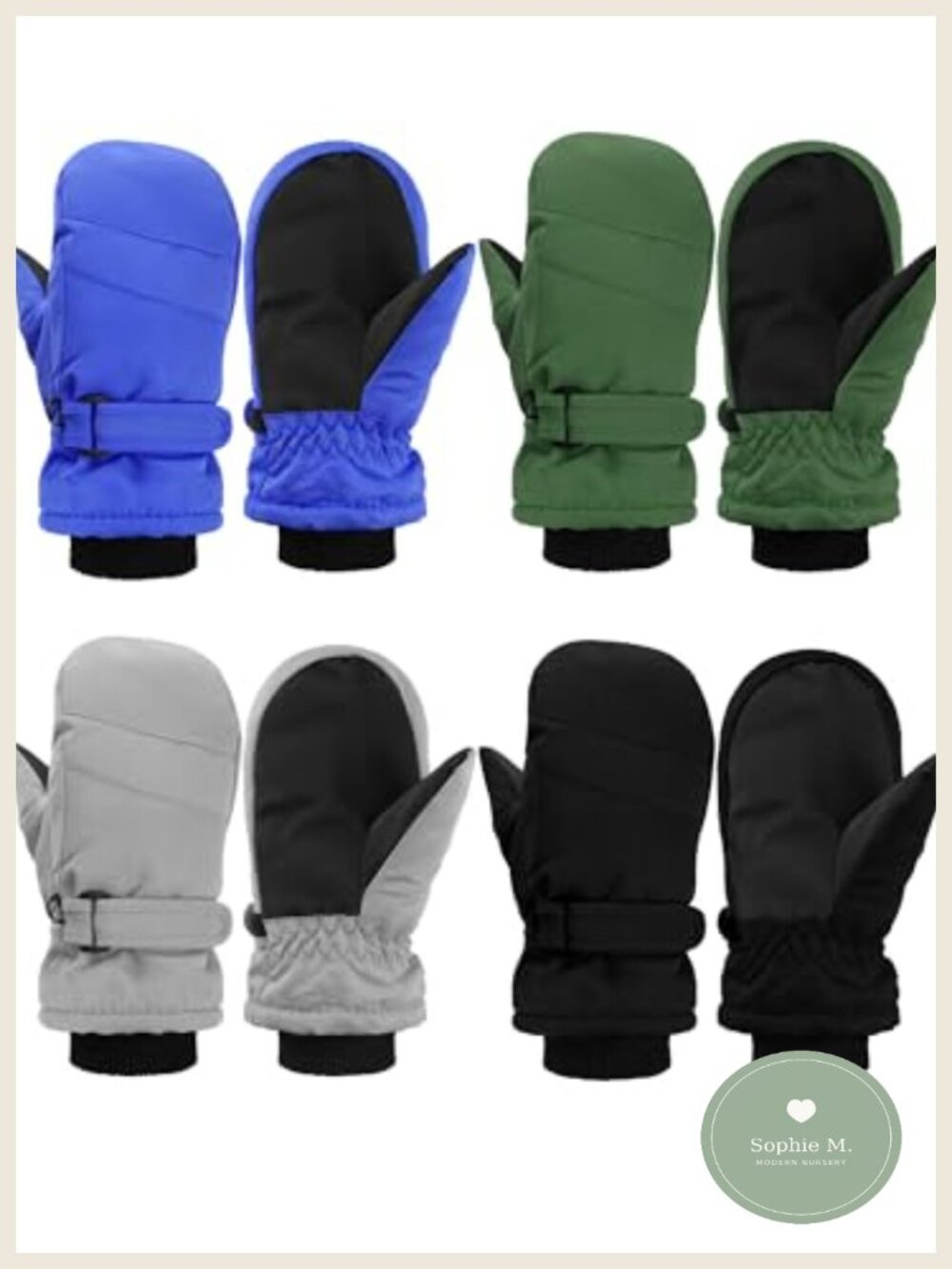 Kids Waterproof Windproof Ski Gloves Mittens Hook Loop Winter Snow